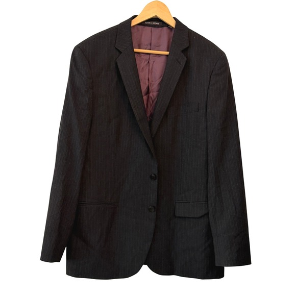 Slate & Stone Other - Slate & Stone The‎ Halkin Blazer Mens 44R Grey Excellent Pinstripe Modern Fit